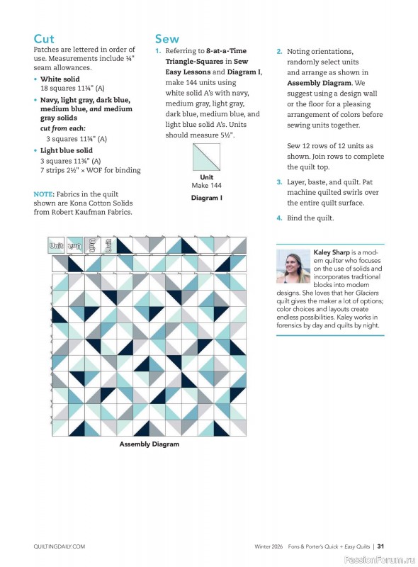 Коллекция проектов для рукодельниц в журнале &laquo;Quick+Easy Quilts - Winter 2026&raquo;