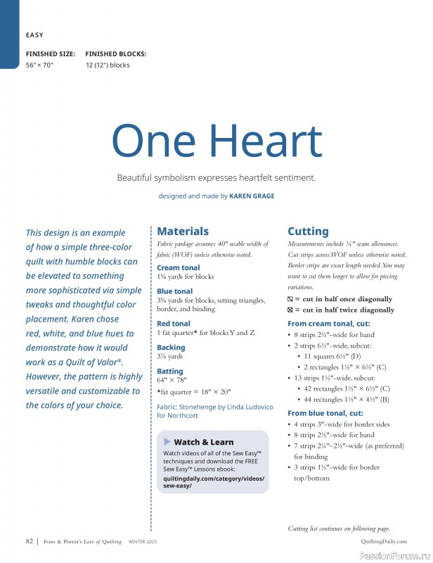 Коллекция проектов для рукодельниц в журнале «Fons & Porter's Love of Quilting - Winter 2026»