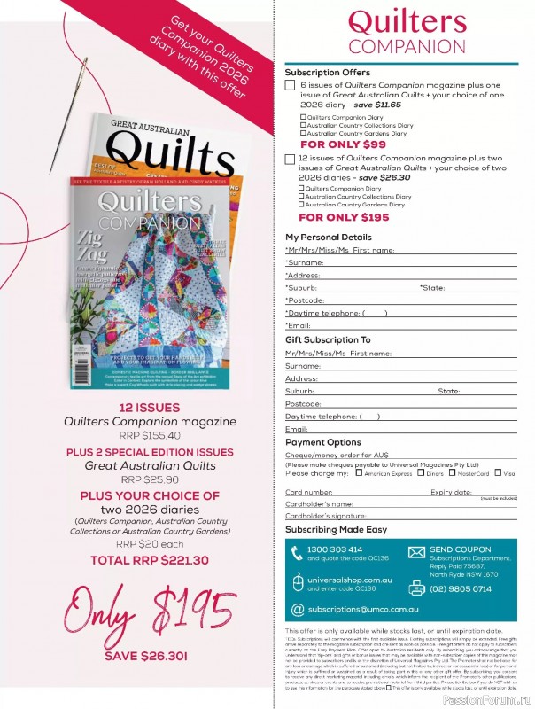 Коллекция проектов для рукодельниц в журнале «Quilters Companion №136 2025»