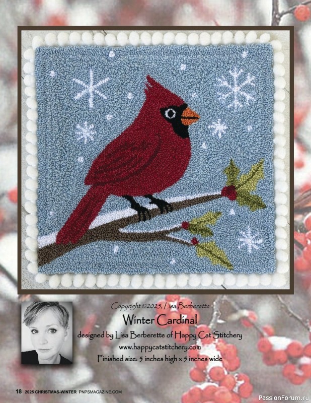 Коллекция вышивки в журнале «Punch Needle & Primitive Stitcher - Winter 2025»