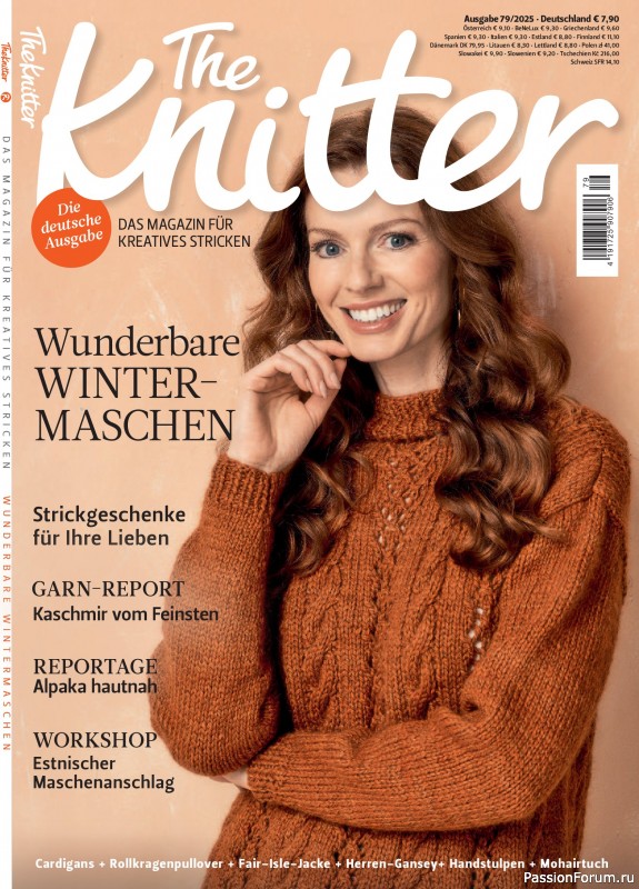 Вязаные проекты спицами в журнале «The Knitter №79 2025 Germany»