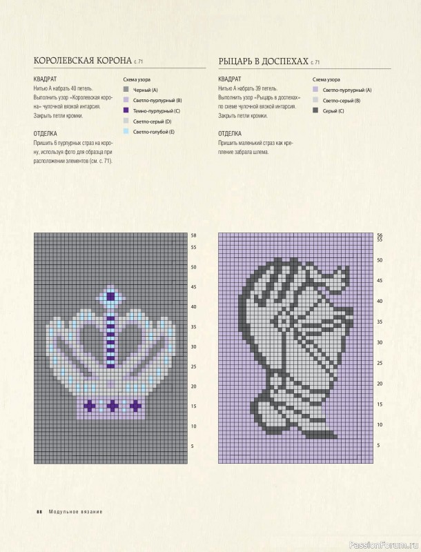 Вязаные проекты в книге &laquo;Модульное вязание на спицах&raquo;.