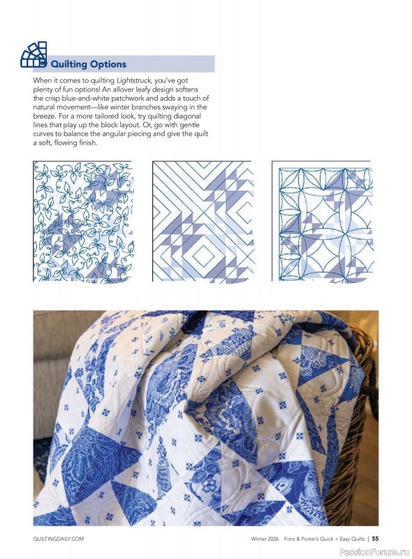 Коллекция проектов для рукодельниц в журнале &laquo;Quick+Easy Quilts - Winter 2026&raquo;