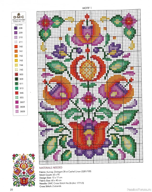 Коллекция вышивки в книге &laquo;Floral Folk Art in Cross Stitch&raquo;