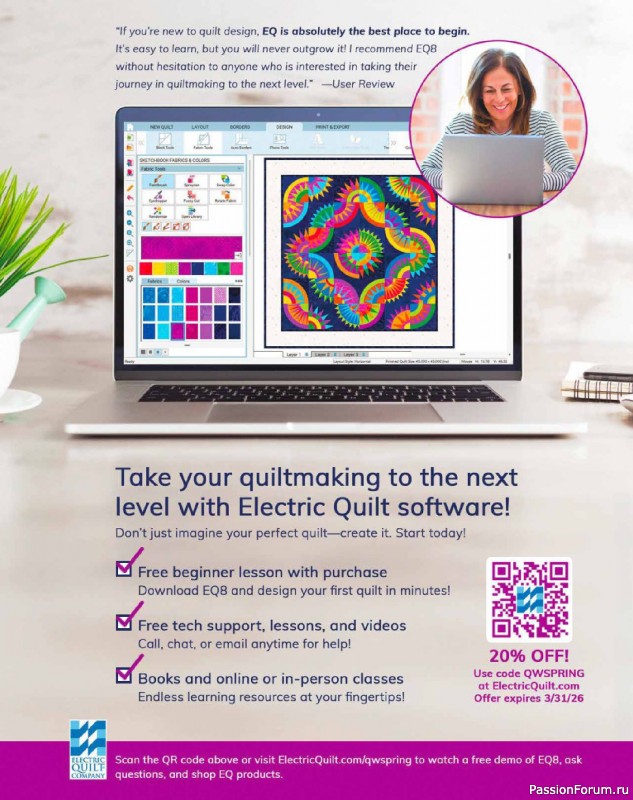 Коллекция проектов для рукодельниц в журнале «Quilter's World - Spring 2026»