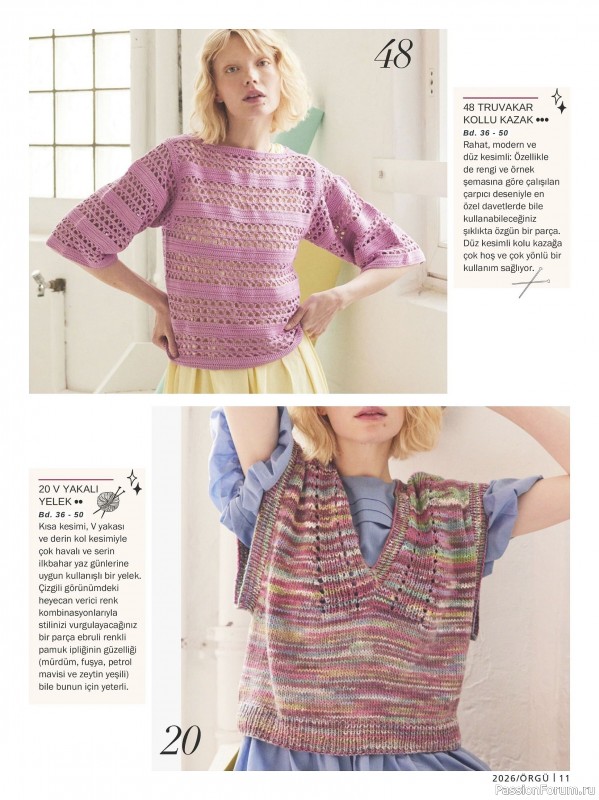 Вязаные модели в журнале &laquo;Burda Orgu №1 2026&raquo;