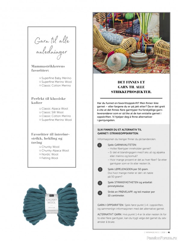 Вязаные проекты в журнале &laquo;Yarnmade №1 2018 Spring & Summer&raquo;.