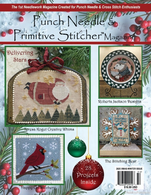 Коллекция вышивки в журнале «Punch Needle & Primitive Stitcher - Winter 2025»