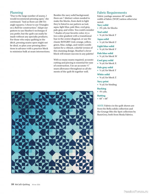 Коллекция проектов для рукодельниц в журнале «McCall's Quilting - Winter 2026»