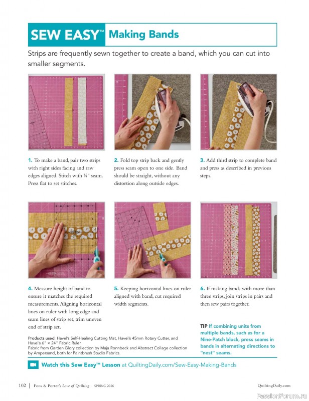 Коллекция проектов в журнале &laquo;Fons & Porter's Love of Quilting - Spring 2026&raquo;