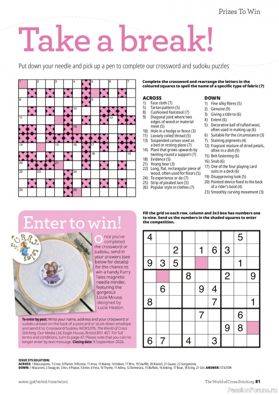 Коллекция вышивки в журнале &laquo;The World of Cross Stitching №377 2026&raquo;