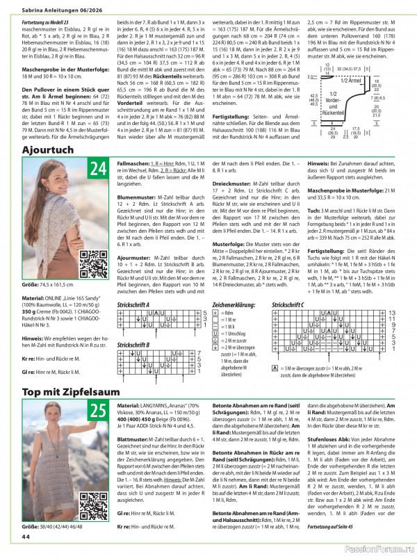 Вязаные модели в журнале &laquo;Sabrina №6 2026 German&raquo;