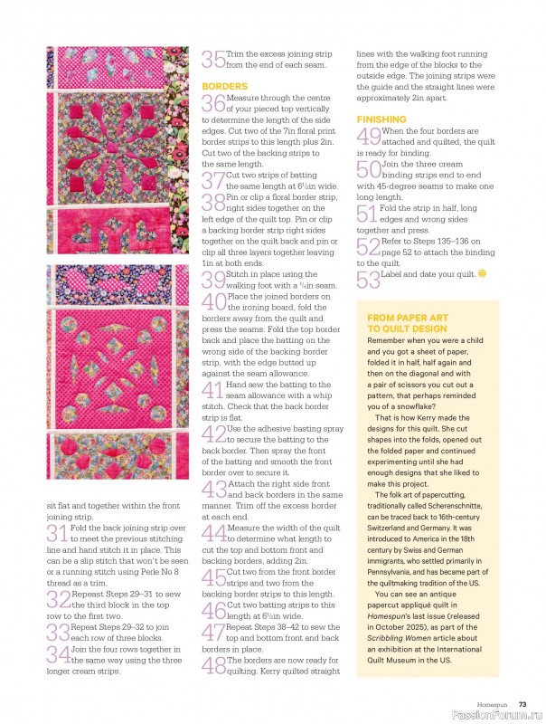 Коллекция проектов для рукодельниц в журнале «Australian Homespun №228 2025»