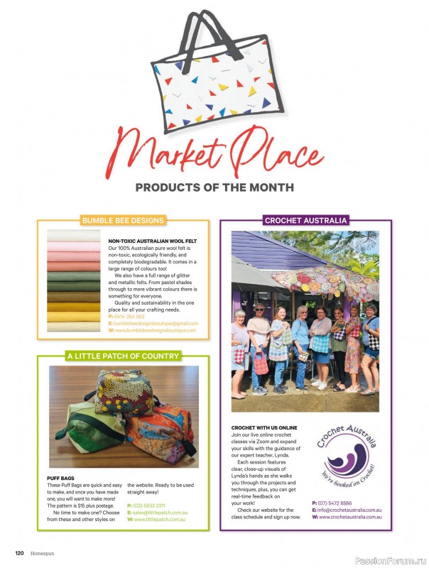 Коллекция проектов для рукодельниц в журнале «Australian Homespun - October-November 2025»