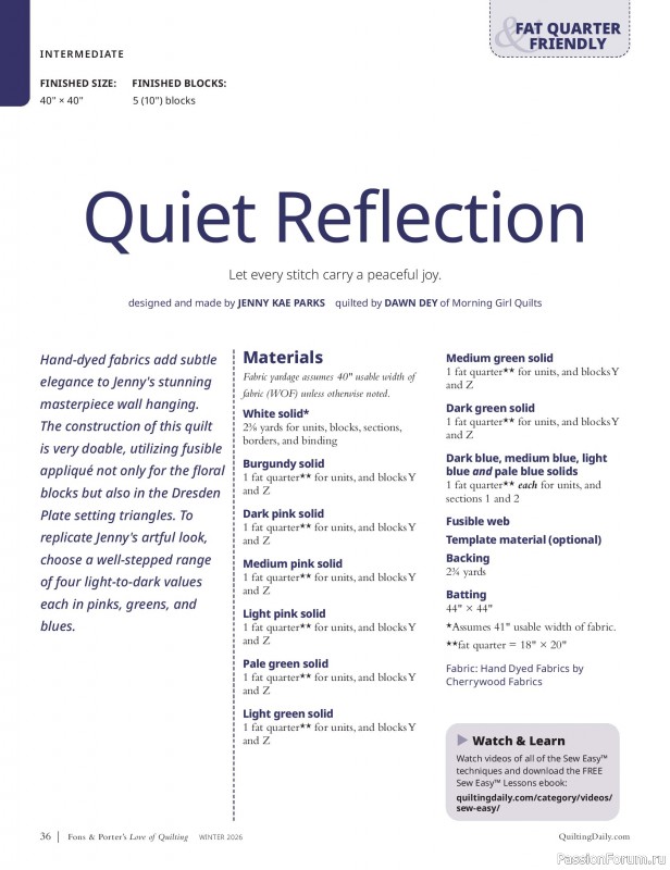 Коллекция проектов для рукодельниц в журнале «Fons & Porter's Love of Quilting - Winter 2026»