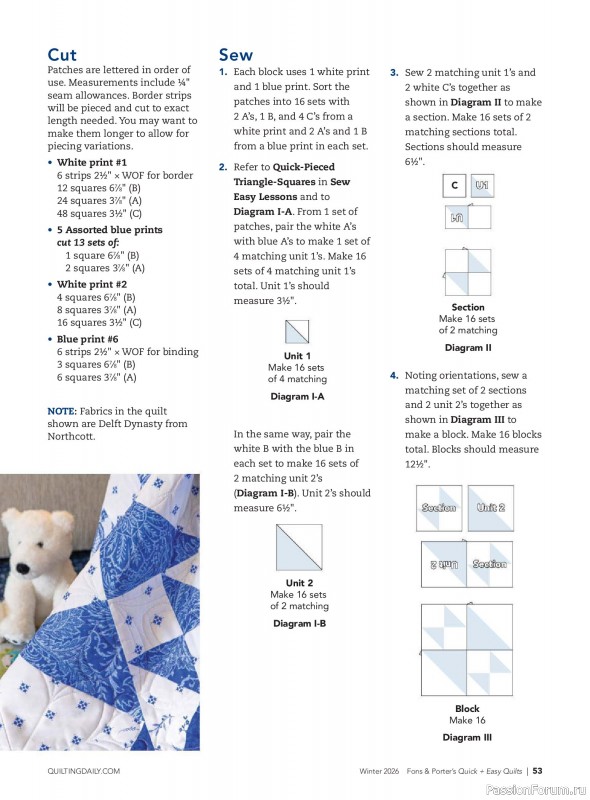 Коллекция проектов для рукодельниц в журнале &laquo;Quick+Easy Quilts - Winter 2026&raquo;