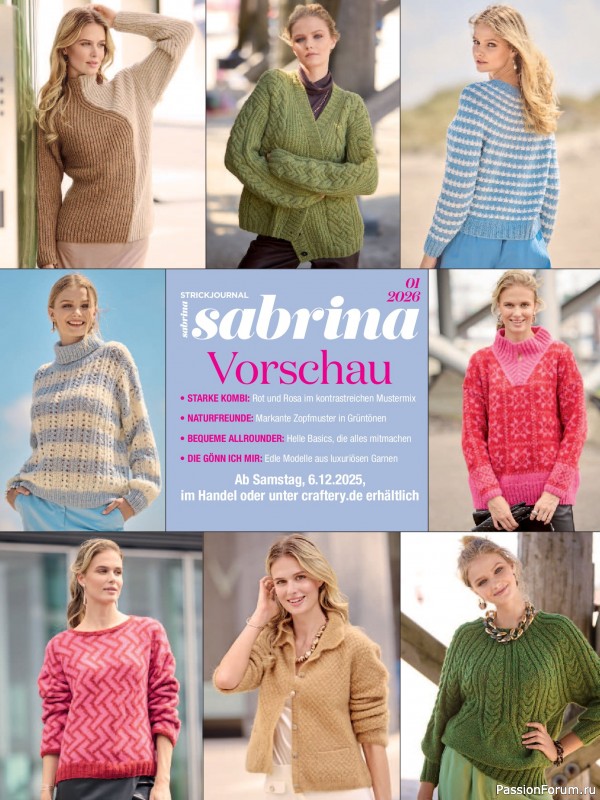 Вязаные модели в журнале «Sabrina №12 2025 German»