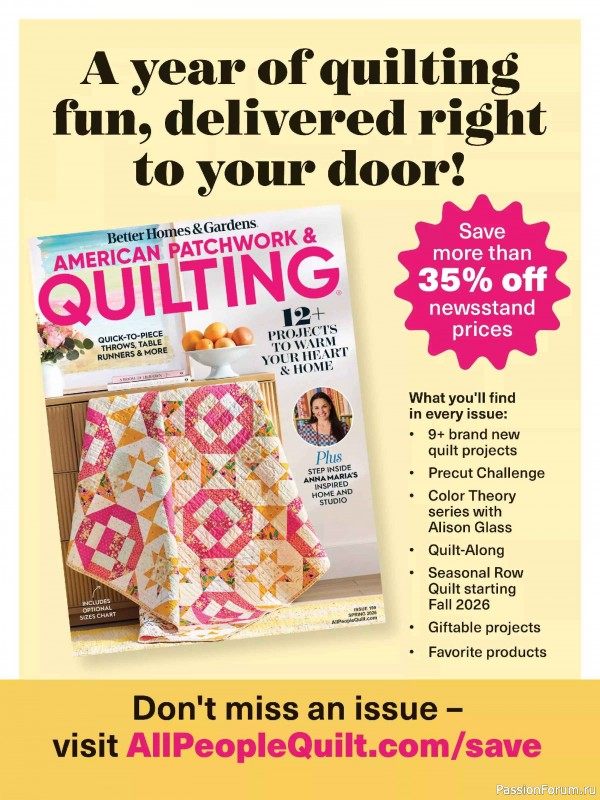 Коллекция проектов для рукодельниц в журнале &laquo;American Patchwork & Quilting №200 2026&raquo;