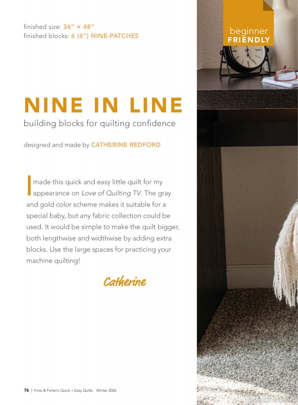 Коллекция проектов для рукодельниц в журнале &laquo;Quick+Easy Quilts - Winter 2026&raquo;