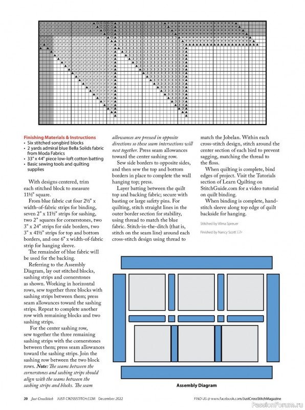 Коллекция вышивки в журнале «Just CrossStitch - December 2022»