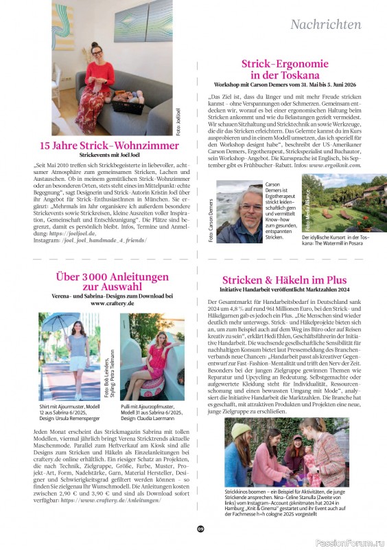 Вязаные проекты спицами в журнале «The Knitter №77 2025 Germany»