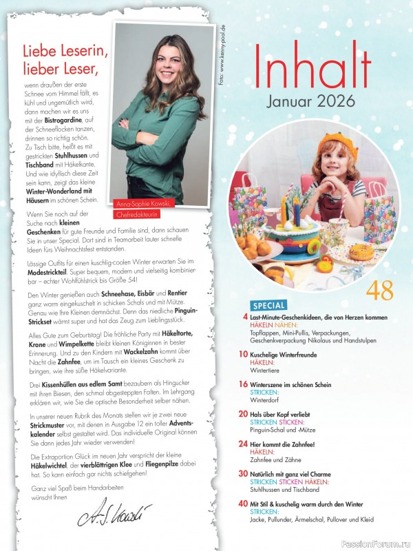 Коллекция проектов для рукодельниц в журнале «Anna Germany №1 2026»