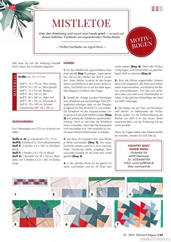 Коллекция проектов для рукодельниц в журнале «Patchwork das Magazin №1 2026»