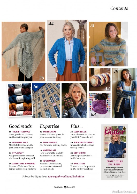 Вязаные проекты спицами в журнале «The Knitter №209 2024»