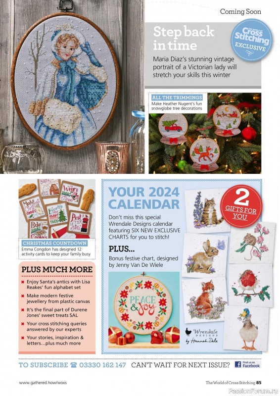 Коллекция вышивки в журнале «The World of Cross Stitching №338 2022»