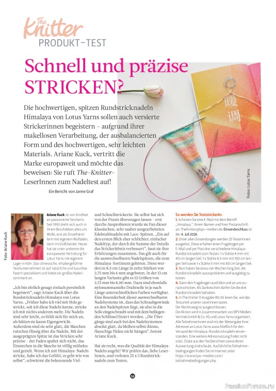 Вязаные проекты спицами в журнале &laquo;The Knitter №82 2026 Germany&raquo;