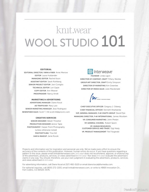 Вязаные проекты в журнале &laquo;Knit.Wear - Wool Studio Vol.101 2018&raquo;
