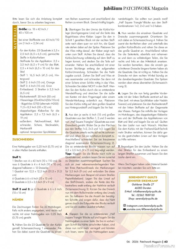 Коллекция проектов для рукодельниц в журнале &laquo;Patchwork Magazin №6 2026&raquo;