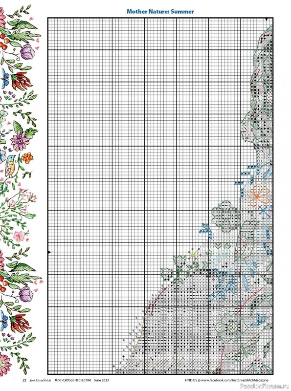 Коллекция вышивки в журнале «Just CrossStitch - June 2023»