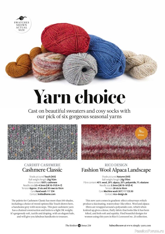 Вязаные проекты спицами в журнале &laquo;The Knitter №234 2026&raquo;