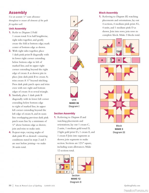 Коллекция проектов для рукодельниц в журнале «Love of Quilting - Summer 2026»