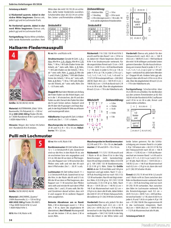 Вязаные модели в журнале &laquo;Sabrina №5 2026 German&raquo;