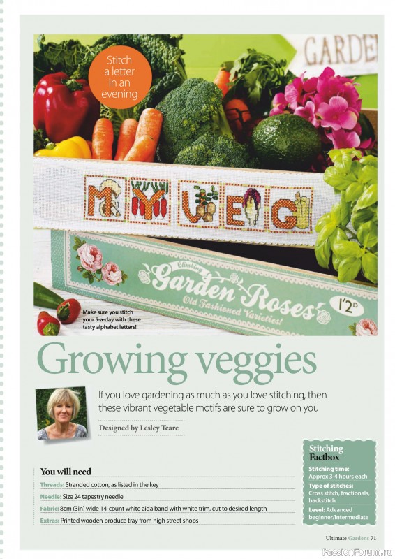 Коллекция вышивки в журнале «Ultimate Cross Stitch Gardens 2026»