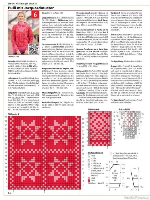Вязаные модели в журнале «Sabrina №1 2026»