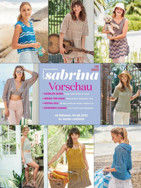 Вязаные модели в журнале «Sabrina №5 2022 Germany»