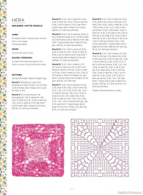 Вязаные проекты крючком в журнале «100 Crochet Tiles – 1st Edition 2023»