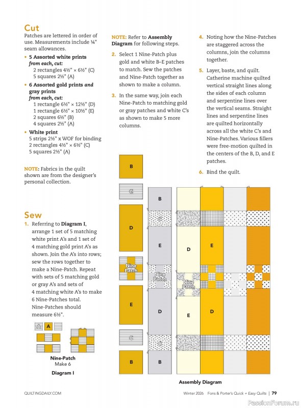 Коллекция проектов для рукодельниц в журнале &laquo;Quick+Easy Quilts - Winter 2026&raquo;