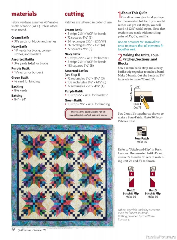Коллекция проектов для рукодельниц в журнале «Quiltmaker №221 2025»