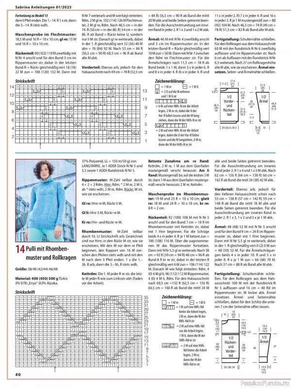 Вязаные модели в журнале «Sabrina №1 2023 Germany»