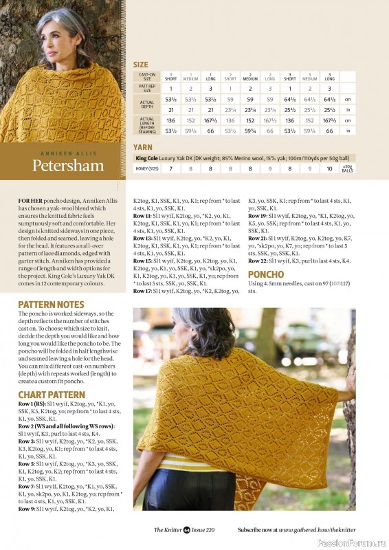 Вязаные проекты спицами в журнале «The Knitter №220 2025»