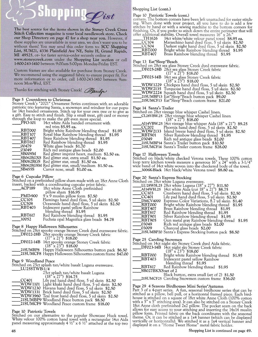 Вышивка крестом в журнале «Stoney Creek Cross Stitch Collection - Summer 2021» Вышивка крестом в журнале «Stoney Creek Cross Stitch Collection - Summer 2021»