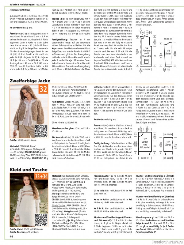 Вязаные модели в журнале «Sabrina №12 2025 German»