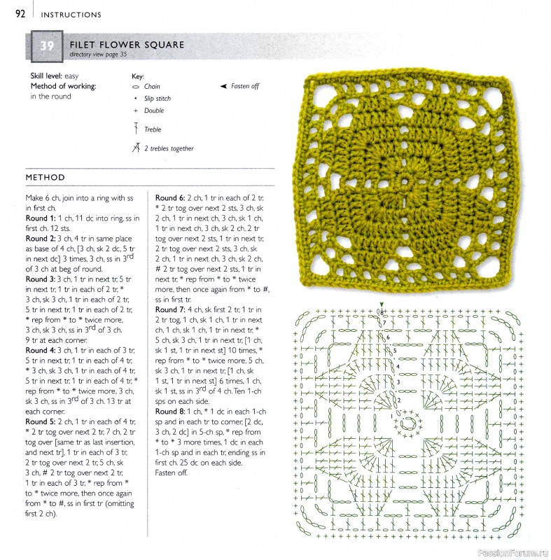 Вязаные проекты в книге &laquo;75 Crocheted Floral Blocks&raquo;. Часть 1