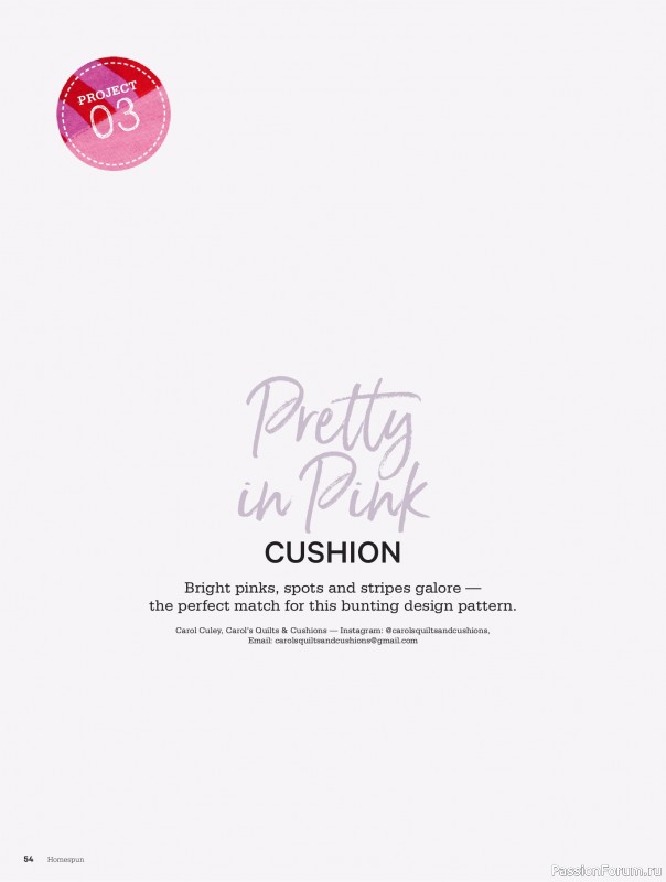 Коллекция проектов для рукодельниц в журнале «Australian Homespun №228 2025»