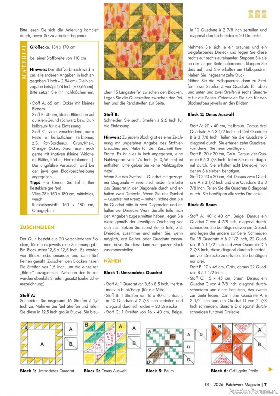 Коллекция проектов для рукодельниц в журнале «Patchwork das Magazin №1 2026»