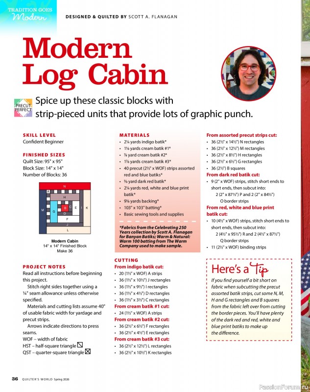 Коллекция проектов для рукодельниц в журнале «Quilter's World - Spring 2026»